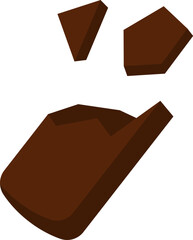 Broken glass bottle flat icon Trash sorting and utilization