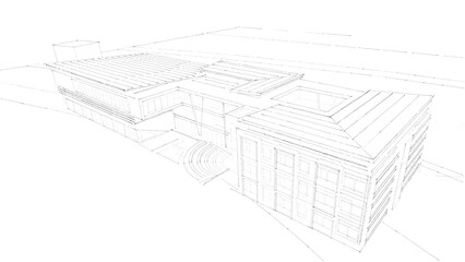 Architectural sketch of a building