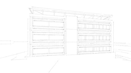 Architectural sketch of a building