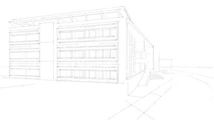 Architectural sketch of a building