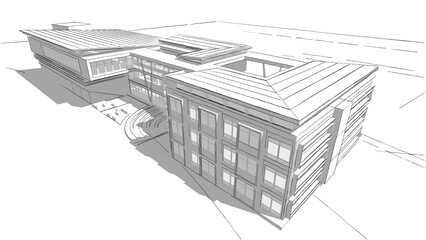 Architectural sketch of a building