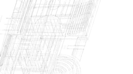 Fototapeta premium Architectural sketch of a building