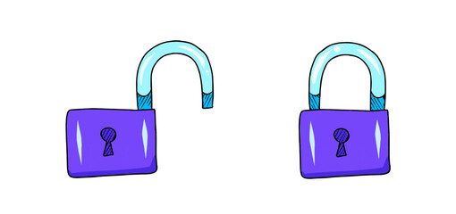 dibujo de candado abierto y cerrado