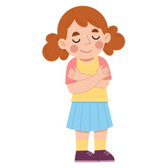 Illustration of a girl showing self love