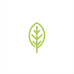 Leaf vektor logo on the green colour. The symbol itself will looks nice as social media avatar and website or mobile icon. The symbol itself will looks nice as social media avatar and website or mobil