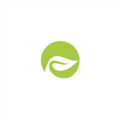 Leaf vektor logo on the green colour. The symbol itself will looks nice as social media avatar and website or mobile icon. The symbol itself will looks nice as social media avatar and website or mobil