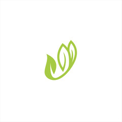 Leaf vektor logo on the green colour. The symbol itself will looks nice as social media avatar and website or mobile icon. The symbol itself will looks nice as social media avatar and website or mobil