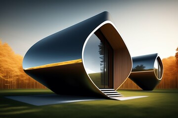 modern construction technology, futuristic houses , AI generated
