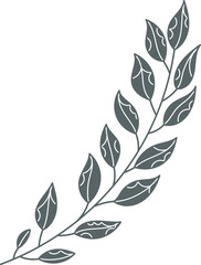 Branch with leaves. Floral pattern design element