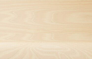 Naklejka premium 3D rendering of an empty light wooden counter top for products display and wooden texture wall. Elegant Minimal Background for Eco Bio Natural product advertising with copy space banner