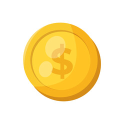Dollar gold coin isolated illustration