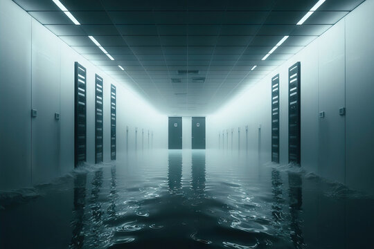 AI image of flooded server room