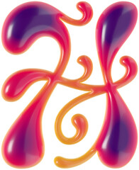 3d rendered curly letter with smooth glossy surface.