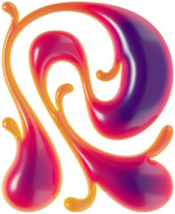 Obraz premium 3d rendered curly letter with smooth glossy surface.