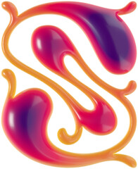 3d rendered curly letter with smooth glossy surface.
