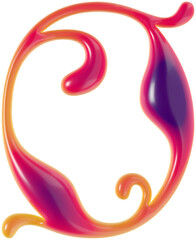 3d rendered curly letter with smooth glossy surface.