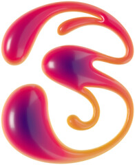 3d rendered curly letter with smooth glossy surface.