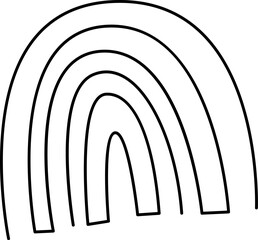 Obraz premium Cute rainbow line art icon Symbol of peace Decorative element