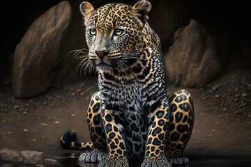 Fototapeta na wymiar cheetah in the wild- Created with Generative AI Technology 