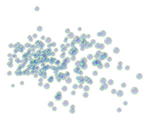 Fototapeta na wymiar Soap bubbles Isolated White Background 3D rendering 