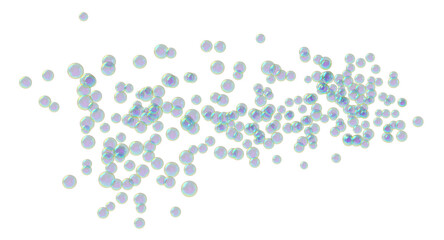 Fototapeta na wymiar Soap bubbles Isolated White Background 3D rendering 