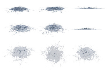 Water splash isolated transparent background 3d rendering
