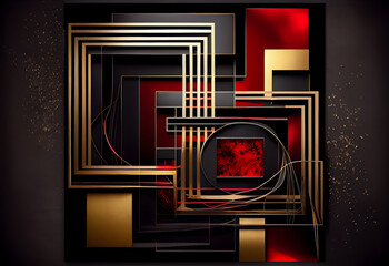 Fototapeta premium Matte Black Geometrical Abstract Background