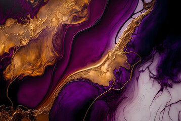 Golden Purple Abstract