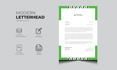 Corporate modern business letterhead template design for company 