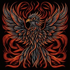 A magnificent fiery Phoenix.