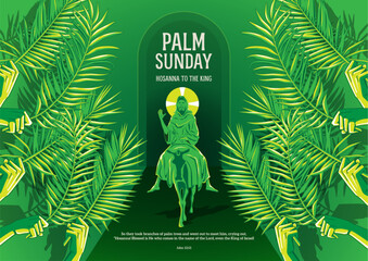 Palm Sunday holiday card vector illustration