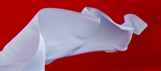 赤い背景となびく白い旗
