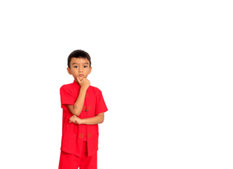 little boy fashion Smiling child in red chinese dress, style and fashion ideas for children. chinese new year