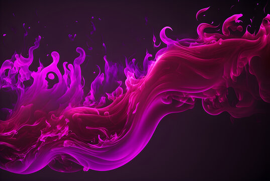 Vector Mystical Purple Backgrounds. Smoke Steam, Cloud Flow, Fluid
