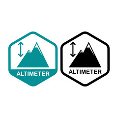 Altimeter with mount vector logo badge. Suitable for product label