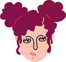 Cute young pink hair girl with cool earrings