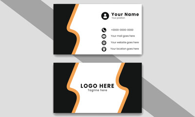 business card design double sided business card template modern and clean style . flat living coral color
