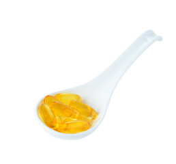 Fish oil capsule isolated on  transparent png