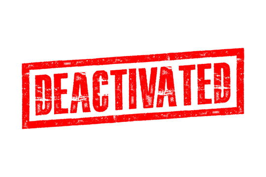 Vector illustration of a red 'Deactivated' stamp with a grunge effect on a white background This design is suitable for themes related to closed accounts, inactive services, or canceled subscriptions