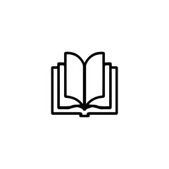 Book icon. Simple style book big sale poster background symbol. Book brand logo design element. Book t-shirt printing. vector for sticker.