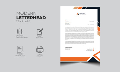 modern business letterhead design for corporate company