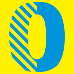 blue numbers and signs on a yellow background
