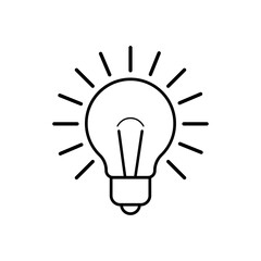 Bulb vector icon on white background.