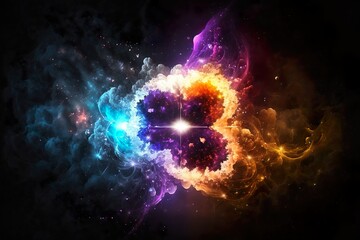 Obraz premium Cosmic explosion of starlight, nebulas and abstract flares captures the essence of the universe.