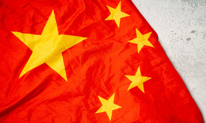 China Flag has real fabric texture,for background national banner,
Independence Day of the Peoples Republic of China,flag symbols of China,
The flags of  US and China are crossed