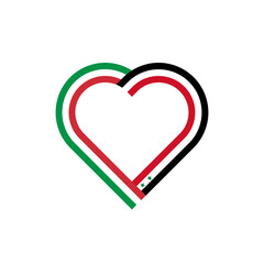 unity concept. heart ribbon icon of italy and syria flags. vector illustration isolated on white background