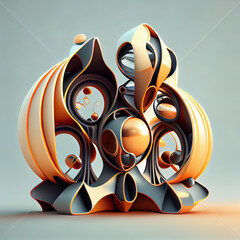 Abstract colorful geometric 3d shapes, Colorful Abstract Art, Generative AI