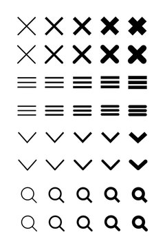 Website Navigation Icons Vector Set Rounded Square