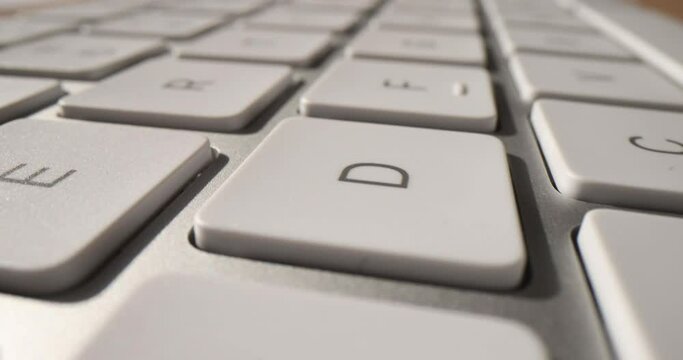 White modern closeup computer keyboard on desk