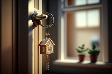 House key on keychain.
